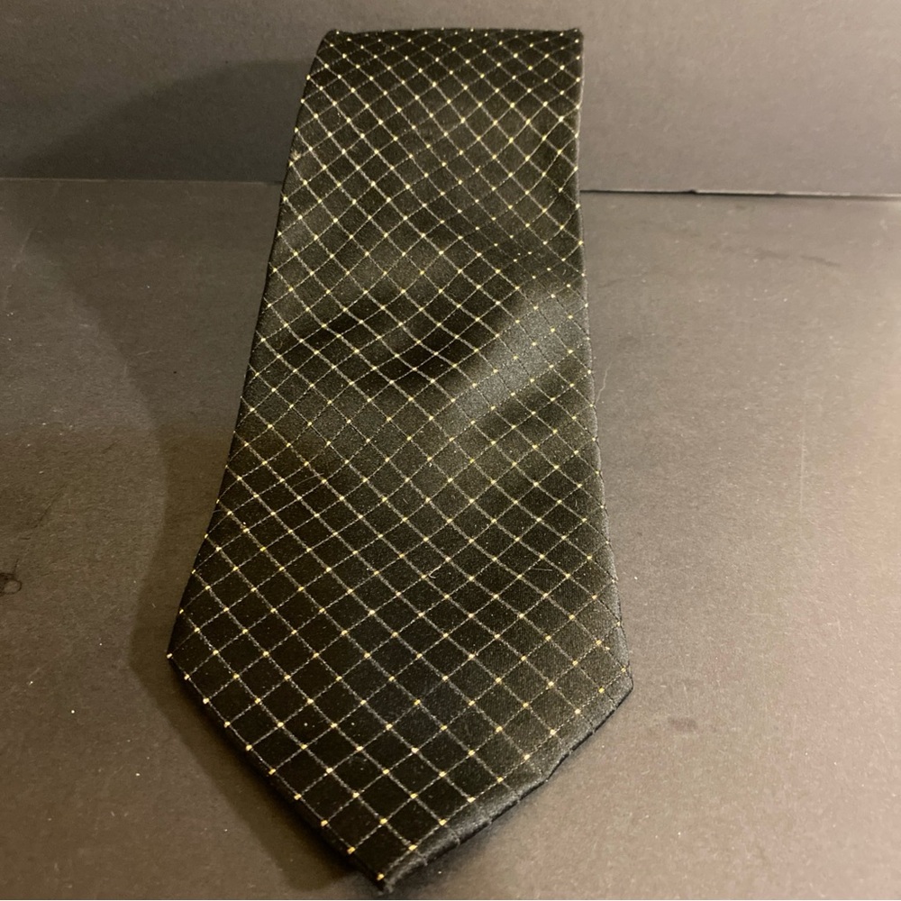 Donald J Trump Signature Collection Neck Tie Black Gold Abstract Silk